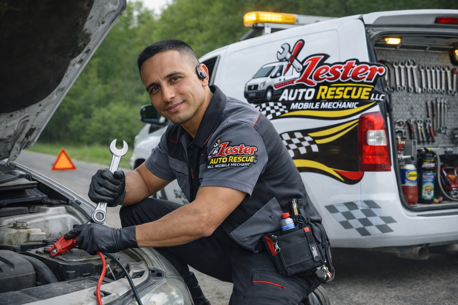 Lester Gonzalez working on a car Lester Auto Rescue LLC